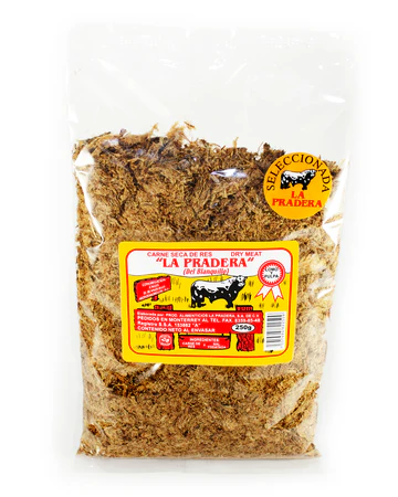 Carne seca La Pradera Deshebrada,1 kilo (Presentación 250 Grms)
