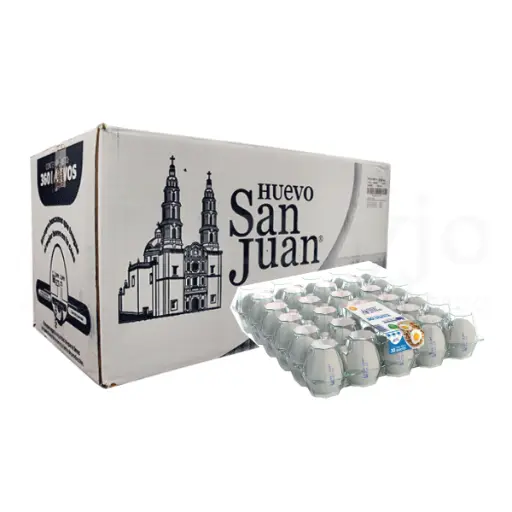 Caja de Huevo San Juan con 10 Charolas de 30 piezas/charola