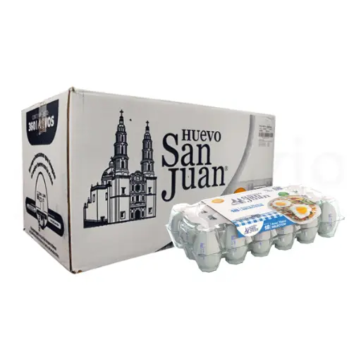 Caja de Huevo San Juan con 20 Charolas de 18 piezas/charola
